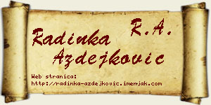 Radinka Azdejković vizit kartica